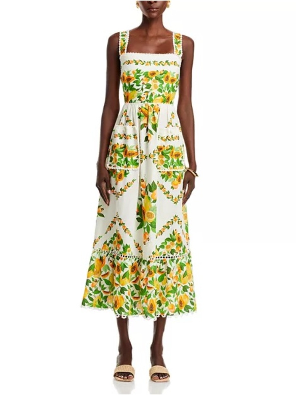 Farm Rio Papaya Salad Midi Dress - Picture 2 of 5